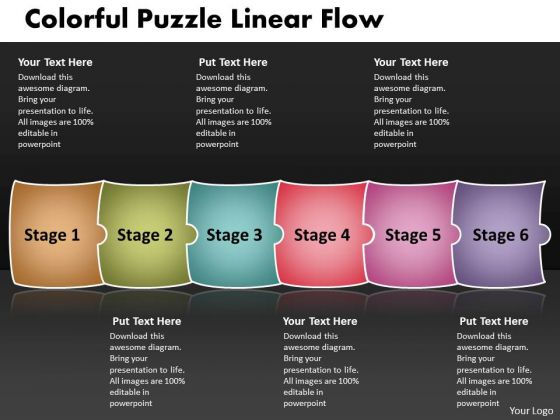 Colorful Puzzle Linear Flow Circuit Maker PowerPoint Templates Colorful Puzzle Linear Flow Circuit Maker PowerPoint Templates
