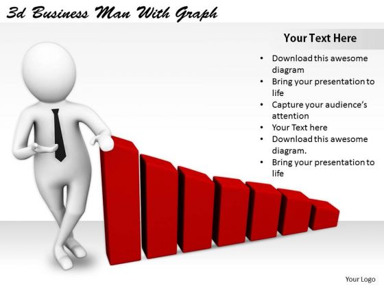 Company Business Strategy 3d Man With Graph Characters Company Business Strategy 3d Man With Graph Characters