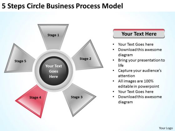 Company Business Strategy 5 Steps Circle Process Model Ppt