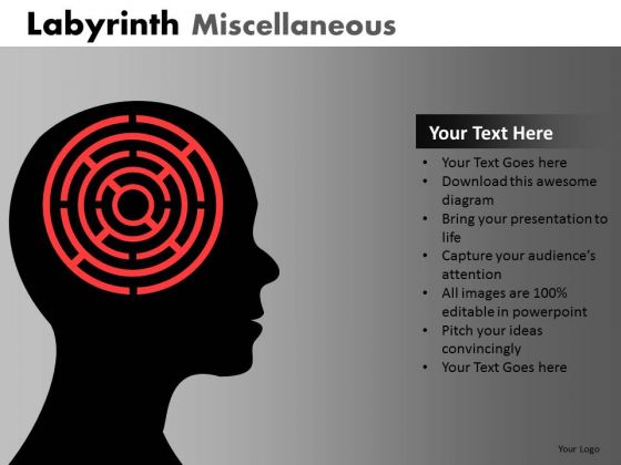 Complication Brain PowerPoint Templates Labyrinth Ppt Slides