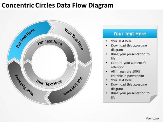 Concentric Circles Data Flow Diagram Business Plan Templates PowerPoint Concentric Circles Data Flow Diagram Business Plan Templates PowerPoint