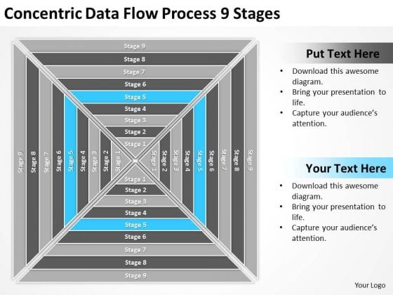Concentric Data Flow Process 9 Stages Business Plan PowerPoint Slide Concentric Data Flow Process 9 Stages Business Plan PowerPoint Slide