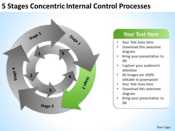 Concentric Internal Control Processes Business Plans For PowerPoint Slides
