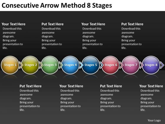 Consecutive Arrow Method 8 Stages Flowchart Creator PowerPoint Templates Consecutive Arrow Method 8 Stages Flowchart Creator PowerPoint Templates