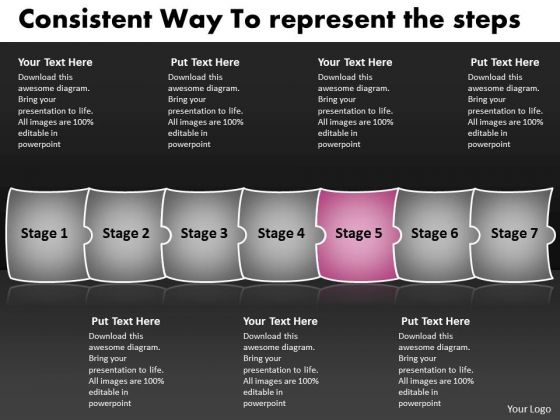 Consistent Way To Represent The Steps Create Flowchart PowerPoint Templates