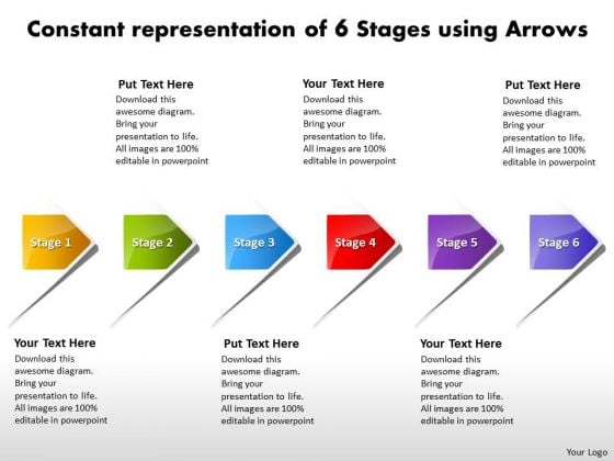 Constant Representation Of 6 Stages Using Arrows Vision Flowchart Templates PowerPoint Slides Constant Representation Of 6 Stages Using Arrows Vision Flowchart Templates PowerPoint Slides