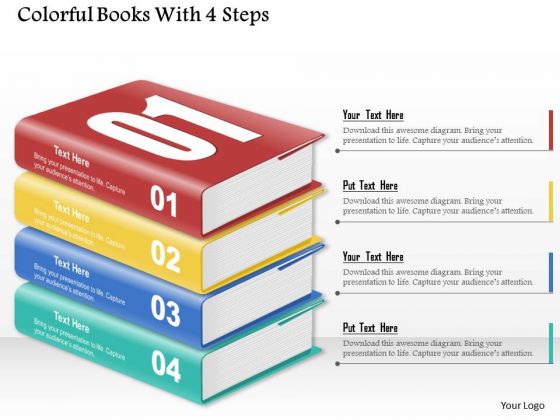 Consulting Slides Colorful Books With 4 Steps Business Presentation Consulting Slides Colorful Books With 4 Steps Business Presentation