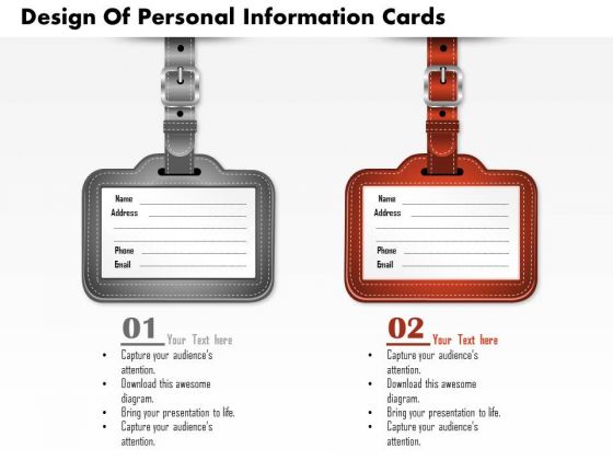 consulting slides design of personal information cards business personal information cards