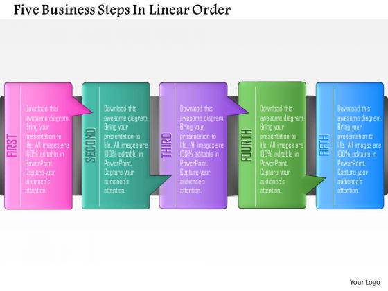 Consulting Slides Five Business Steps In Linear Order Business Presentation Consulting Slides Five Business Steps In Linear Order Business Presentation