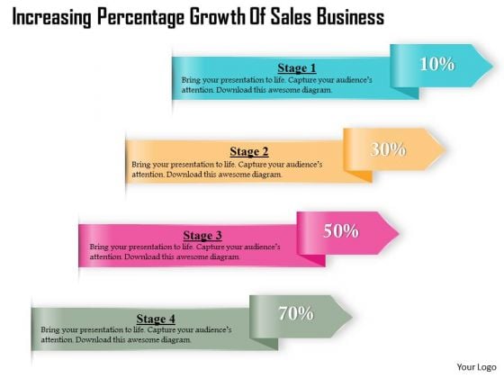 Consulting Slides Increasing Percentage Growth Of Sales Business Presentation