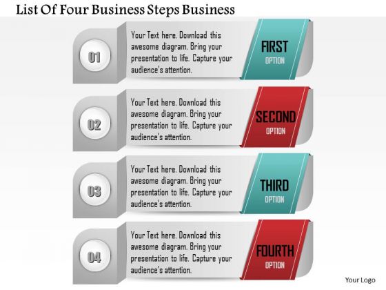 Consulting Slides List Of Four Business Steps Business Presentation Consulting Slides List Of Four Business Steps Business Presentation