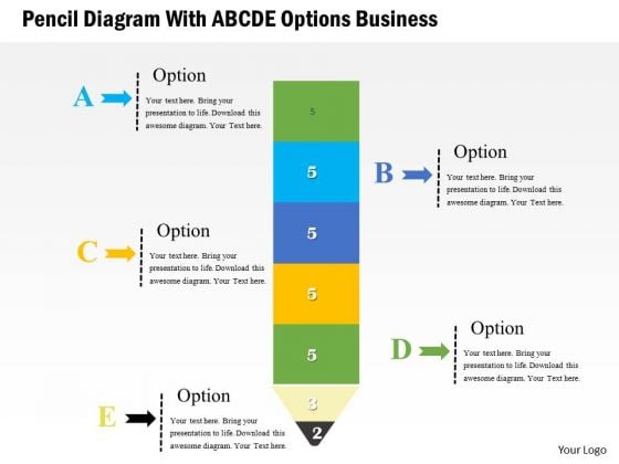 Consulting Slides Pencil Diagram With Abcde Options Business Presentation Consulting Slides Pencil Diagram With Abcde Options Business Presentation