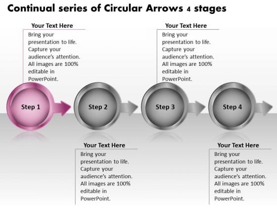 Continual Series Of Circular Arrows 4 Stages Flow Chart Maker Free PowerPoint Templates Continual Series Of Circular Arrows 4 Stages Flow Chart Maker Free PowerPoint Templates
