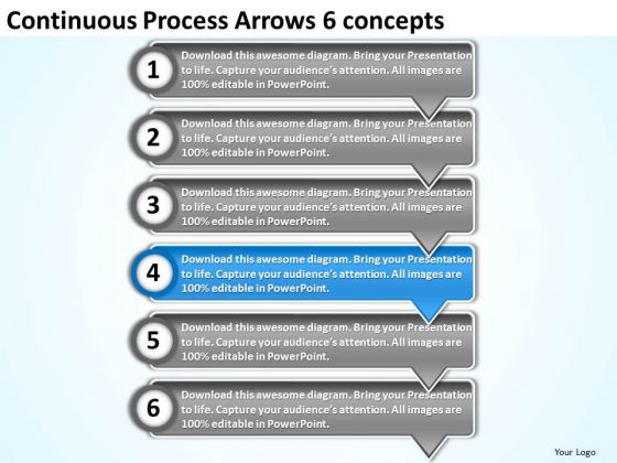 Continuous Process Arrows 6 Concepts PowerPoint Flow Charts Templates Continuous Process Arrows 6 Concepts PowerPoint Flow Charts Templates