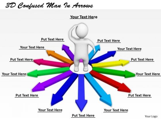 Corporate Business Strategy 3d Confused Man Arrows Adaptable Concepts Corporate Business Strategy 3d Confused Man Arrows Adaptable Concepts