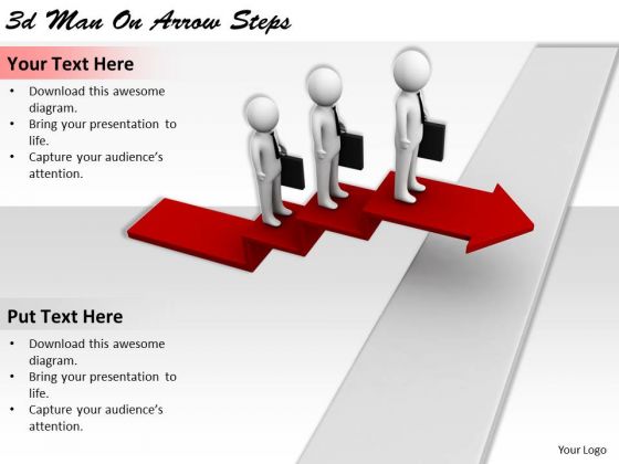 Corporate Business Strategy 3d Man On Arrow Steps Concept Statement Corporate Business Strategy 3d Man On Arrow Steps Concept Statement