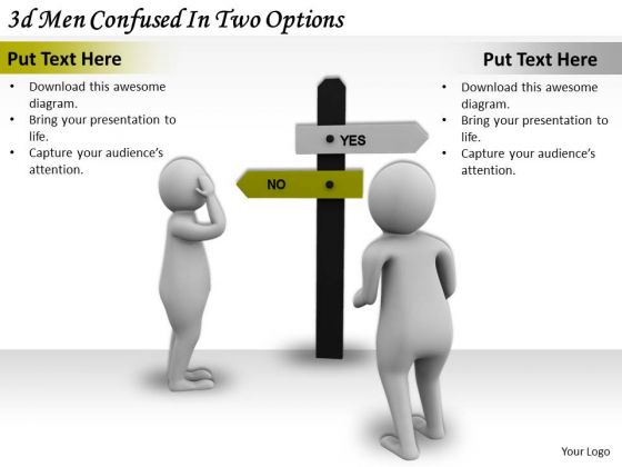 Corporate Business Strategy 3d Men Confused Two Options Character Models