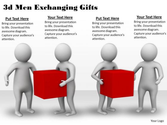 Corporate Business Strategy 3d Men Exchanging Gifts Character Models Corporate Business Strategy 3d Men Exchanging Gifts Character Models