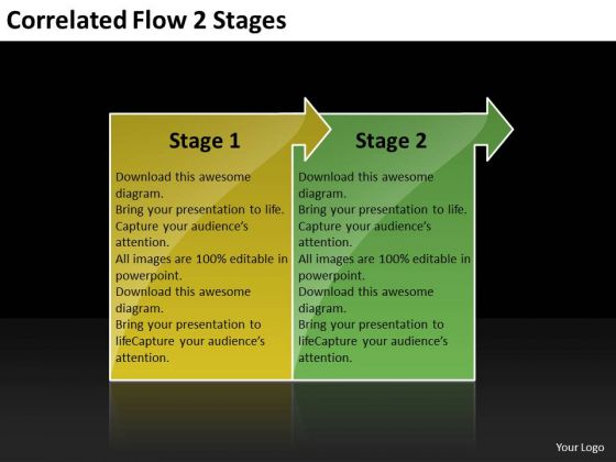 Correlated Flow 2 Stages Oil Chart PowerPoint Slides Correlated Flow 2 Stages Oil Chart PowerPoint Slides