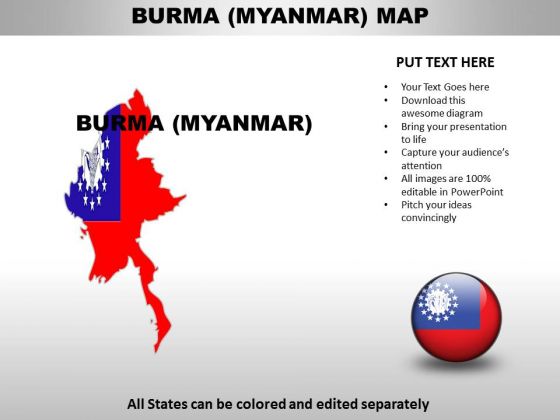 Country PowerPoint Maps Burma Myanmar Country PowerPoint Maps Burma Myanmar