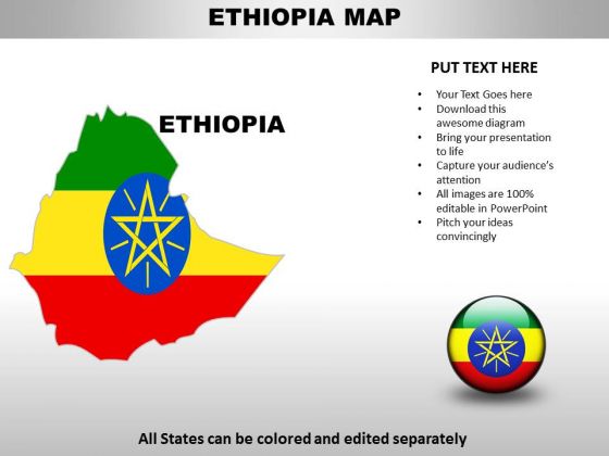 Country PowerPoint Maps Ethiopia