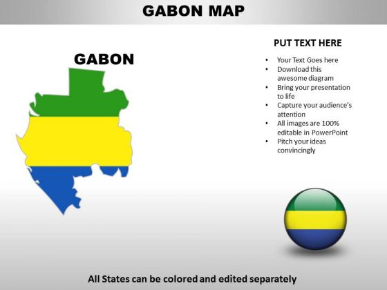 Country PowerPoint Maps Gabon