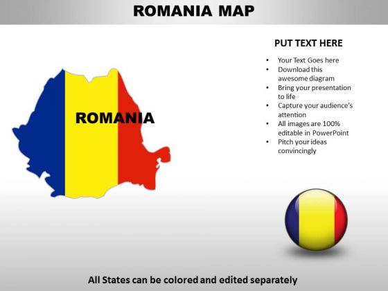 Country PowerPoint Maps Romania