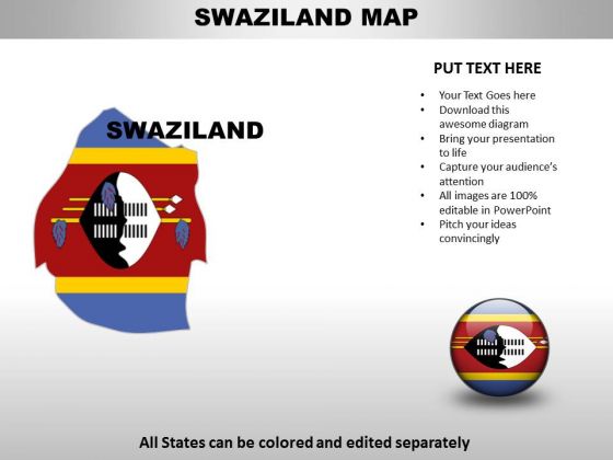 country powerpoint maps swaziland 1