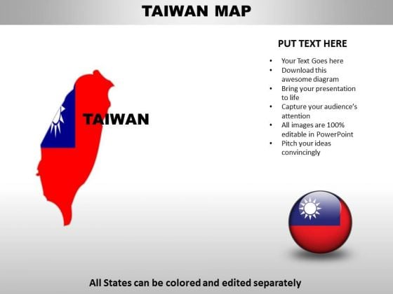 Country PowerPoint Maps Taiwan