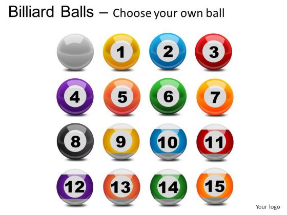 Cue Billiard Balls With Cue PowerPoint Slides And Ppt Diagram Templates