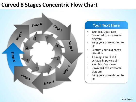 Curved 8 Stages Concentric Flow Chart Ppt Business Plan For PowerPoint Slides Curved 8 Stages Concentric Flow Chart Ppt Business Plan For PowerPoint Slides