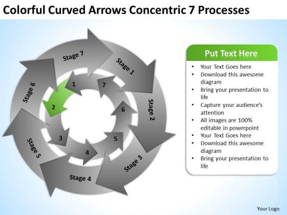 Curved Arrows Concentric 7 Processess Business Plan PowerPoint Templates Curved Arrows Concentric 7 Processess Business Plan PowerPoint Templates
