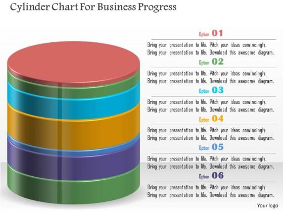 Cylinder Chart For Business Progress PowerPoint Template Cylinder Chart For Business Progress PowerPoint Template