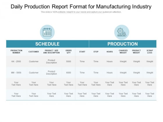 Daily Production Report Format For Manufacturing Industry Ppt PowerPoint Presentation Pictures Example Topics PDF Daily Production Report Format For Manufacturing Industry Ppt PowerPoint Presentation Pictures Example Topics PDF
