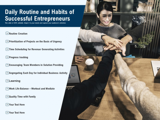 Daily Routine And Habits Of Successful Entrepreneurs Ppt PowerPoint 