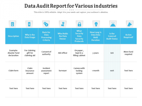 Data Audit Report For Various Industries Ppt PowerPoint Presentation Show Background Designs PDF Data Audit Report For Various Industries Ppt PowerPoint Presentation Show Background Designs PDF