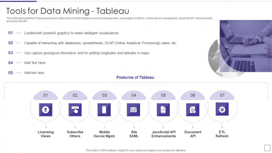 Data Mining Implementation Tools For Data Mining Tableau Information PDF