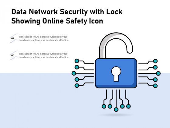 Data Network Security With Lock Showing Online Safety Icon Ppt PowerPoint Presentation Infographic Template Graphics PDF
