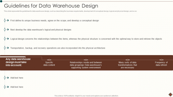Data Warehouse Implementation Guidelines For Data Warehouse Design Rules PDF