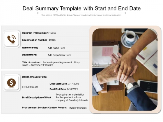 Deal Summary Template With Start And End Date Ppt PowerPoint Presentation File Vector PDF Deal Summary Template With Start And End Date Ppt PowerPoint Presentation File Vector PDF