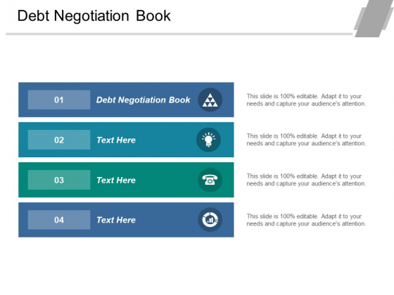 Debt Negotiation Book Ppt PowerPoint Presentation Visual Aids Portfolio