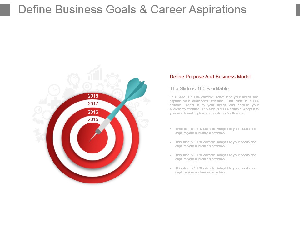Define Business Goals And Career Aspirations Powerpoint Slide Download