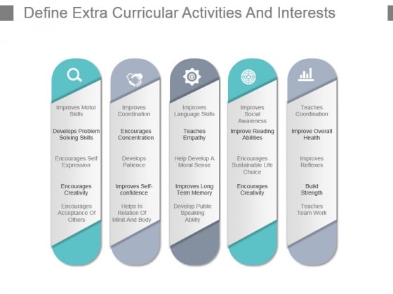 Define Extra Curricular Activities And Interests Powerpoint Slide Backgrounds