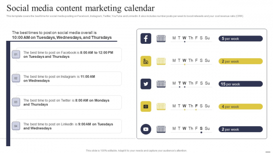 Defining Generic Target Marketing Techniques Social Media Content Marketing Calendar Graphics PDF