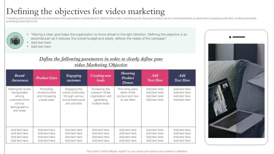 Defining The Objectives For Video Marketing Action Plan Playbook For Influencer Reel Marketing Download PDF