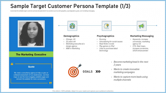 Definitive Guide Creating Strategy Sample Target Customer Persona Template Goal Mockup PDF
