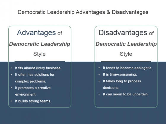 Democratic Leadership Advantages And Disadvantages Ppt PowerPoint Presentation Themes