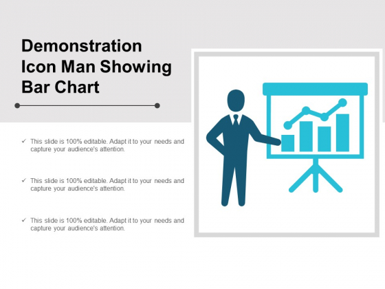 Demonstration Icon Man Showing Bar Chart Ppt Powerpoint Presentation Styles Ideas