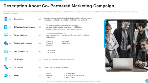 Description About Co Partnered Marketing Campaign Infographics PDF Description About Co Partnered Marketing Campaign Infographics PDF