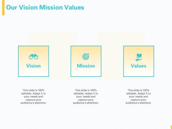 Designing Great Client Experience Action Plan Our Vision Mission Values Ppt PowerPoint Presentation Pictures Infographics PDF Designing Great Client Experience Action Plan Our Vision Mission Values Ppt PowerPoint Presentation Pictures Infographics PDF